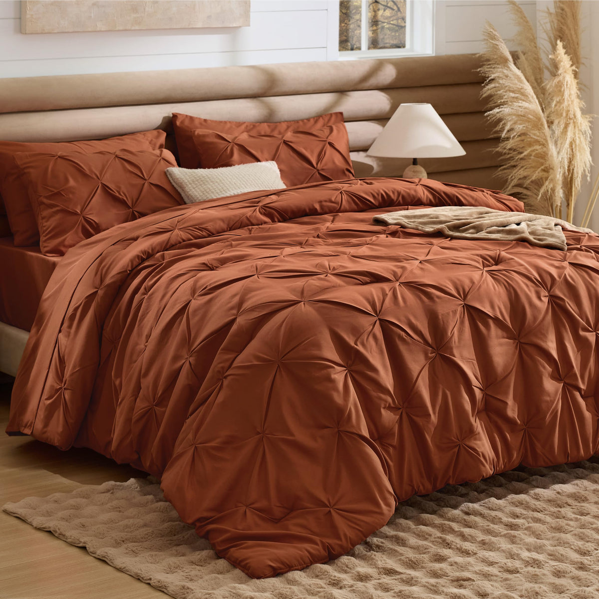 Bedsure 7-Piece Queen Bedding Comforter Set & Sheet Set, Grey Bed in a Bag