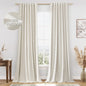 Guken Cream Linen Blackout Curtains 84 Inch Length 2 Panels Set for Living Room Bedroom Back Tab Thermal Insulated 100% Black Out Drapes Room Darkening Window Curtain Ivory Natural Beige
