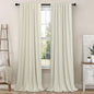 100% Blackout Curtains 84 Inch Length 2 Panels Set Neutral Boho Linen Farmhouse for Bedroom Windows Living Room Darkening Thermal Insulated Drapes Natural Cream Ivory 7ft Long Back Tab Pleated Pocket