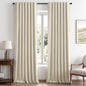 MIULEE 100% Blackout Linen Curtains for Bedroom 42 x 84 Inch Ivory 2 Panels