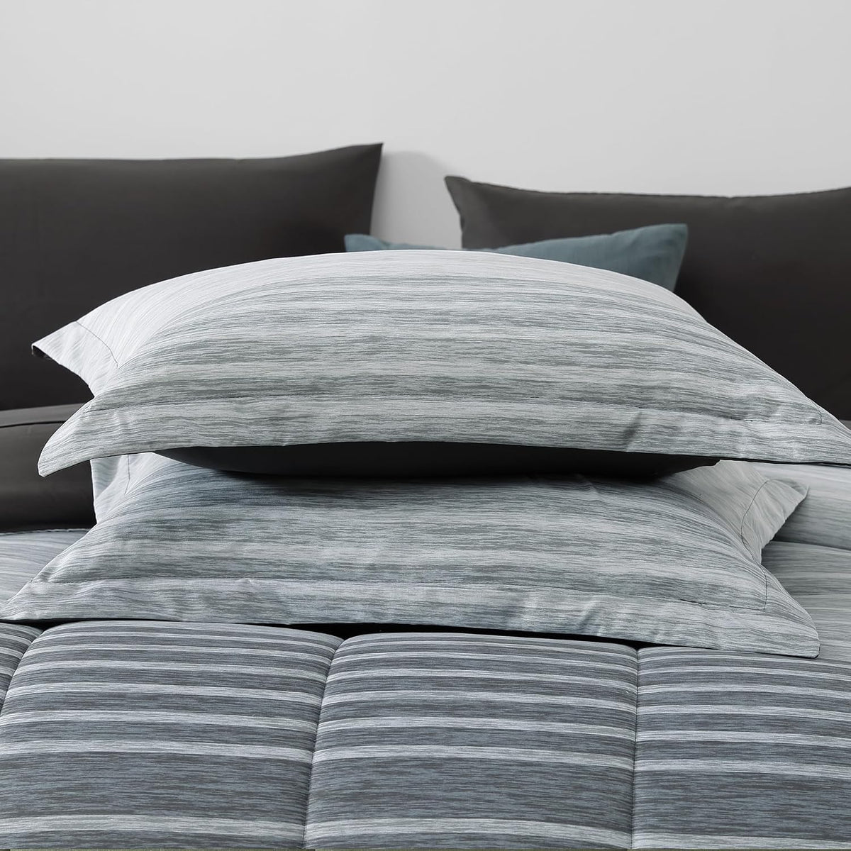 Monbix Full Size Comforter Sets - 7 Pieces Bed in a Bag Full Bedding Set