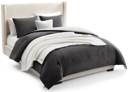 UGG Remina Queen Comforter Set with Throw Blanket & Pillow, 5-Piece, Beige