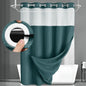 No Hook Shower Curtain with Liner Set Hotel Waffle Burgundy 72W X 75L