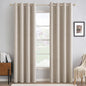 MIULEE 100% Blackout Linen Curtains for Bedroom 52x90 Inches Natural Beige