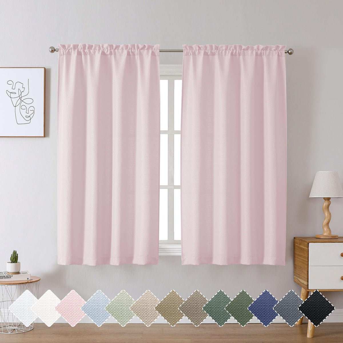 Chyhomenyc 2 Panels White Kitchen Curtains 36 Inch Length Tier Curtain