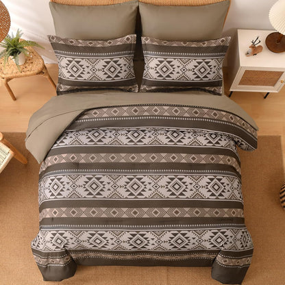 Anibedding Brown Full Size Comforter Set, 7 Pieces Boho Western Bedding Set