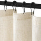 MIULEE Linen Buttonhole Fabric Shower Curtain Natural 72*72" 12 Metal Hooks