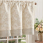 jinchan Linen Valance Curtain Farmhouse 16 Inch 1 Panel Blue on Beige