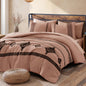 MaiRêve Embroidery Queen Comforter Set 7 Pieces Burnt Orange Bed in a Bag