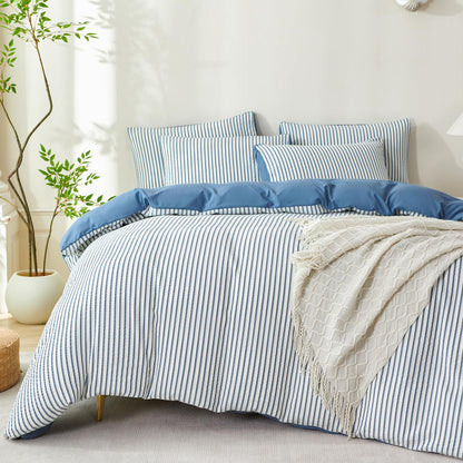 Comforter Queen Set Grid Black 100% Soft Washed Microfiber Jacquard 3 Pieces Grid Bedding Sets Grey White Comforter Queen for All Seasons and 2 Pillowcases Comfort Breathable