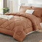 CozyLux Full Comforter Set 82"x86" Burgundy - 7 Piece Bed in a Bag