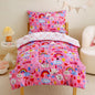 Mooreeke Toddler Bedding Sets for Girls,4 Pieces Blue Ocean Animals Printed
