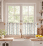 Miss Adola 36 Inch Length Kitchen Tier Curtains Pumpkin Leaf Cafe Curtains