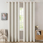 MIULEE 100% Blackout Linen Curtains for Bedroom 52x84 Inches Natural Beige