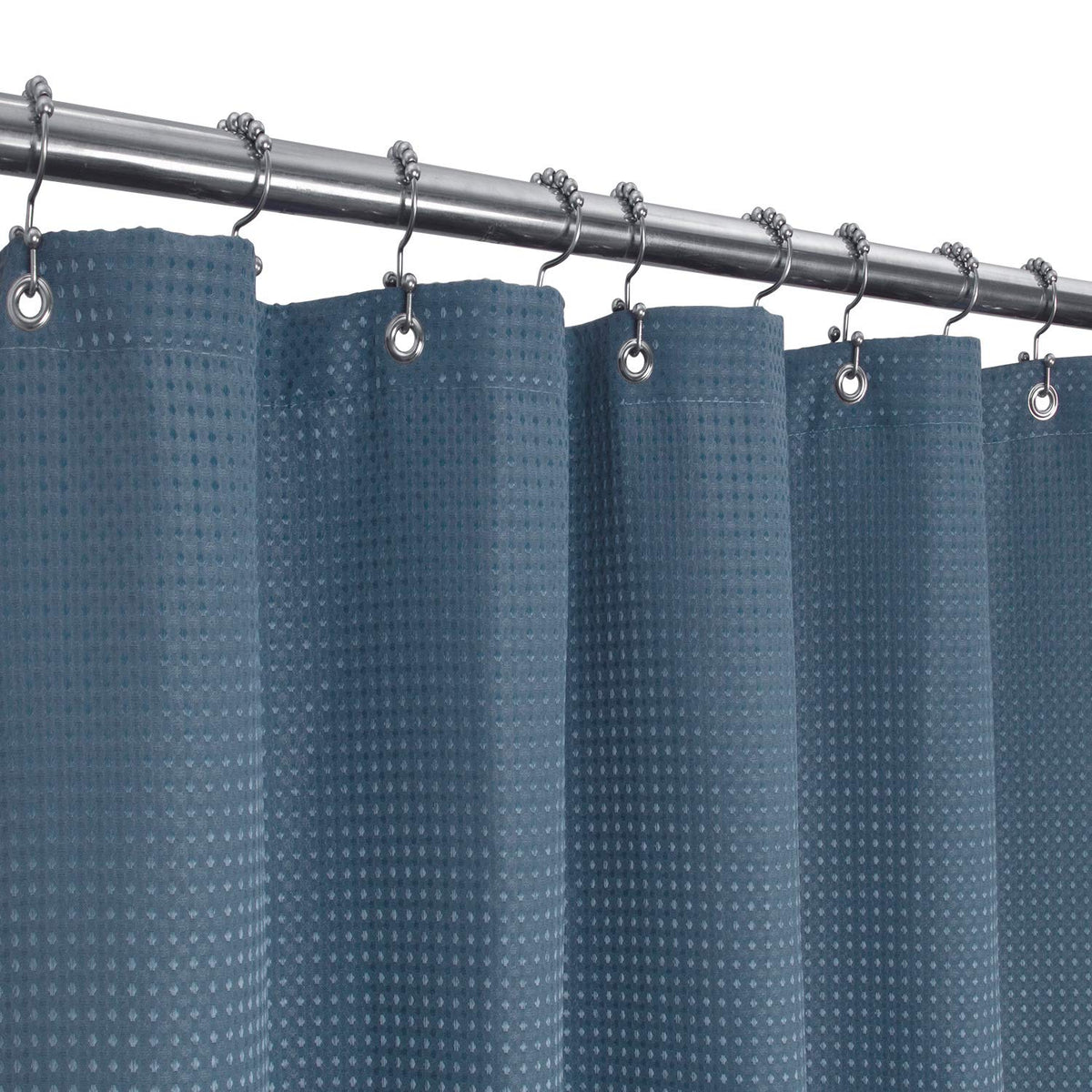 Barossa Design Waffle Weave White Shower Curtain Hotel, Standard Size