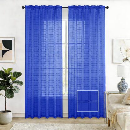SpaceDresser Sheer Voile Curtains for Living Room 84 Inch Long 2 Panels