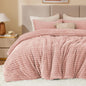 BEDELITE Fleece Queen Comforter Set, Fluffy Bed Set, Cream White