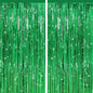 GCB 2Pack Black Metallic Tinsel Foil Fringe Curtain, Black Curtain Backdrop