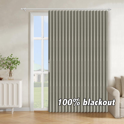 AJAZZ Blackout Accordion Door Magnetic Door Curtain Folding Closet Doors Curtain Invisible for Bedroom Room Living Room Doorway, Grey 42" W x 78" L, 1 Panel