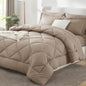 CozyLux Full Comforter Set 82"x86" Burgundy - 7 Piece Bed in a Bag