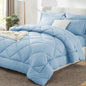 CozyLux Full Comforter Set 82"x86" Burgundy - 7 Piece Bed in a Bag