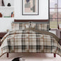 MaiRêve Plaid Queen Comforter Set Navy Blue 7 Pieces Bed in a Bag