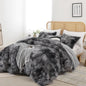 Smoofy Fluffy Queen Comforter Set, Faux Fur Pink Comforter Set 3 Pcs