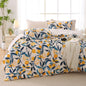MUXHOMO Duvet Cover King Size, 3-Piece Floral Grey-Blue Bedding Set