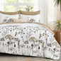 Yiran Queen Comforter Set, 7 Piece Floral Dark Green Dandelion Bed in a Bag