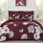 DHSFKBE Floral Comforter Set Queen Size,7 Piece Orange Bed in a Bag, Elegant Flower Pattern Comforter Set with Sheet, Soft Microfiber Complete Bedding Sets for All Season
