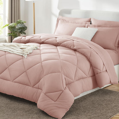 CozyLux Full Comforter Set 82"x86" Dark Grey - 7 Piece Bed in a Bag