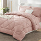 CozyLux Full Comforter Set 82"x86" Dark Grey - 7 Piece Bed in a Bag