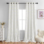 MYSKY HOME Kids Blackout Curtains for Boys Bedroom 84 Inch Long 100% Light Blocking Cute Curtains for Playing Room 2 Panels Grommet Nursery Drapes with Rainbow Pom Pom Sheer 2 Layered 50W x 84L