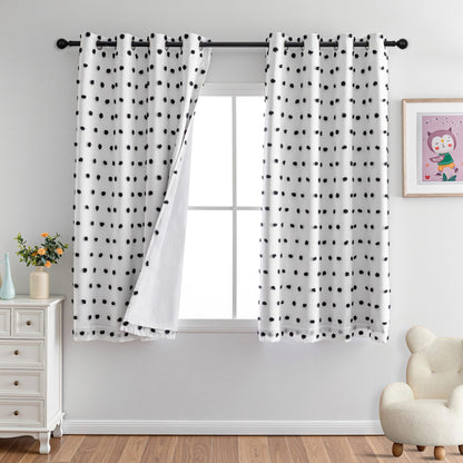 MYSKY HOME Kids Blackout Curtains for Boys Bedroom 84 Inch Long 100% Light Blocking Cute Curtains for Playing Room 2 Panels Grommet Nursery Drapes with Rainbow Pom Pom Sheer 2 Layered 50W x 84L