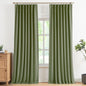 Vision Home Natural Pinch Pleated Full Blackout Curtains Linen Blended Room Darkening Window Curtains 95 inch for Living Room Bedroom Thermal Insulated Pinch Pleat Drapes with Hooks 2 Panel 40"Wx95"L
