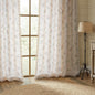 Boho Floral 100% Blackout Curtains 84 Inch 2 Panels Linen Texture