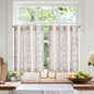 jinchan Linen Striped Tier Curtains for Kitchen Windows Green 26 x 24 inch