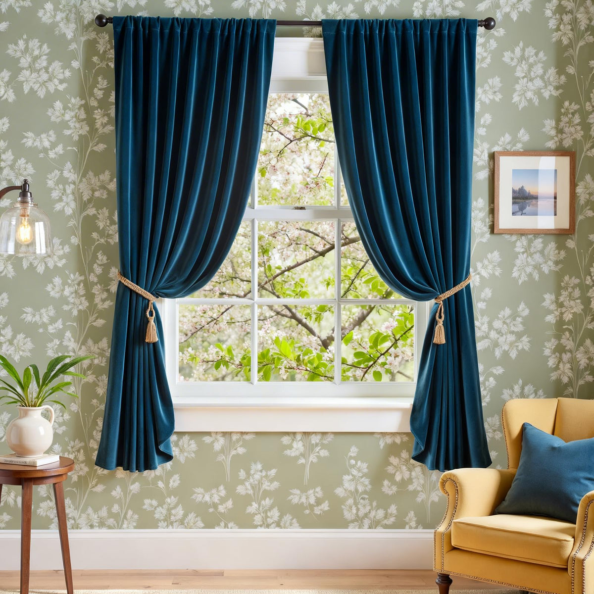 Lazzzy Blackout Curtains Thermal Insulated Curtains Room Window Drapes Super Soft Luxury Curtains for Living Room Bedroom Rod Pocket 2 Panels, 96 Inch Lined | Beige