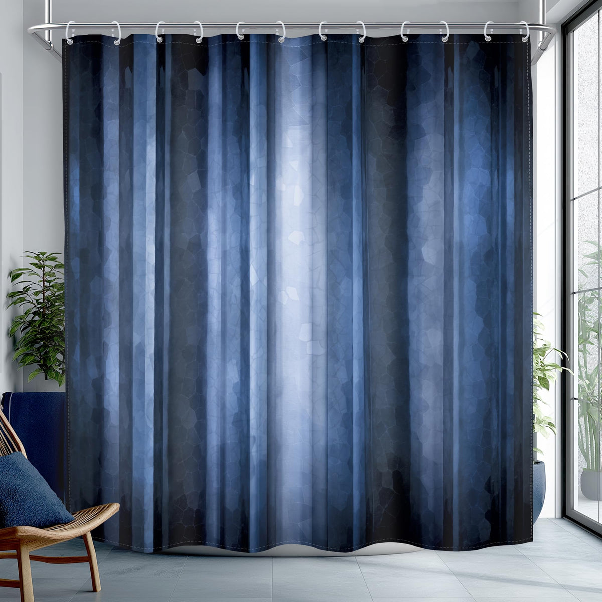 Rustic Brown Striped Shower Curtain Abstract Ombre Vintage Modern Masculine