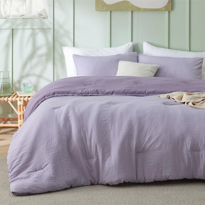 Bedsure King Comforter Set Prewashed Soft Bedding Set 3Pcs Beige 104"x90"