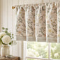 jinchan Linen Valance Curtain Farmhouse 16 Inch 1 Panel Blue on Beige