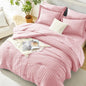 HIMEET Queen Comforter Set, 7-Piece Seersucker Bed in a Bag, Beige
