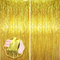 Voircoloria Laser Pink Foil Fringe Backdrop Curtains,3.3x6.6ft, 2 Pack