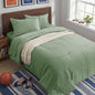 Zzlpp Queen Comforter Set 7 Piece, Green Bed in a Bag Queen Bedding Sets