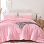 Smoofy Fluffy Queen Size Comforter 3 PCS - Pink Fleece Bedding Set