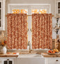 Miss Adola 36 Inch Length Kitchen Tier Curtains Pumpkin Leaf Cafe Curtains