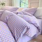 LifeTB Queen Comforter Set Fluffy Plaid Checkered Pattern Modern Style Geometric Comforter with 2 Pillow Shams Grid Plaid Bedding Comforter for Boys Men All Season Queen Size Bed Comforter Set