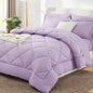CozyLux Full Comforter Set 82"x86" Dark Grey - 7 Piece Bed in a Bag