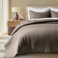 EVERGRACEHOME Cotton Sateen Quilt Set, Queen Size, Olive Green