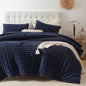 Smoofy Fluffy Queen Size Comforter 3 PCS - Pink Fleece Bedding Set